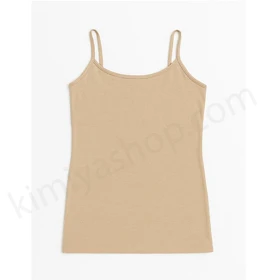 تاپ بندی زنانه دوک رنگ کرم جنس نخ پنبه دو عددی