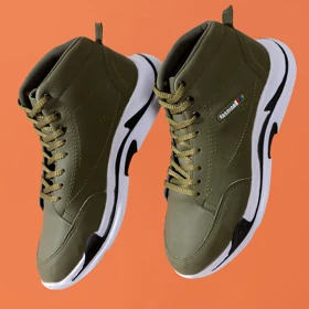 کفش ساق‌دار مردانه زیتونی مدل EMTO ویژه