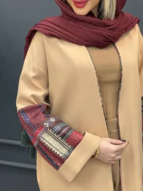 مانتو آستین پاکتی طرح دار