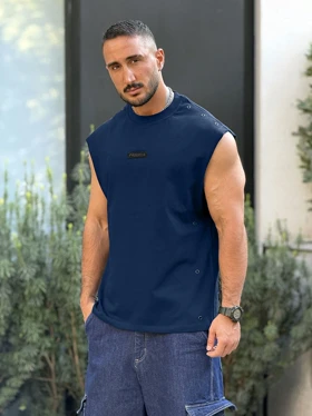 رکابی ورزشی وست پانچی سرمه ای