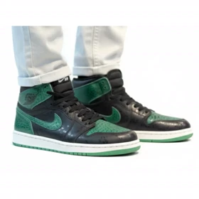 کتانی مردانه جردن ساق‌دار کاستوم مشکی سبز