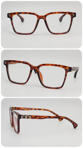 عینک آفتابی مردانه و زنانه کروم هارتز Chrome Hearts 8234-2 ضد اشعه UV400 (فریم پلنگی عدسی‌ها بی‌رنگ)