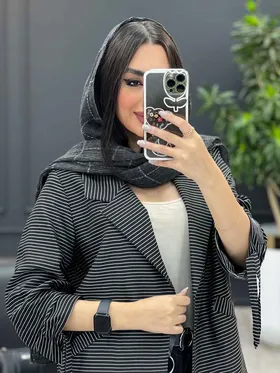 مانتو یقه انگلیسی راه راه
