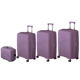 چمدان نشکن فشن مدل FASHION - FSN6969 سری 4 عددی (کیف آرایشی هدیه) (بنفش)