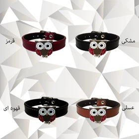 دستبند چرم وارک طرح جغد مدل آیشن کد rb194