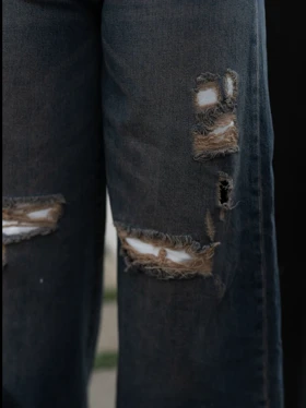 شلوارجین زنانه مدل وایدلگ قد110 شناسه 71302