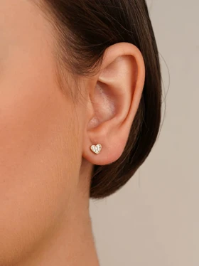 گوشواره میخی قلبی مینیمال