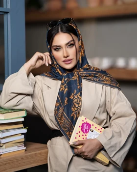 روسری دست دوز حریر