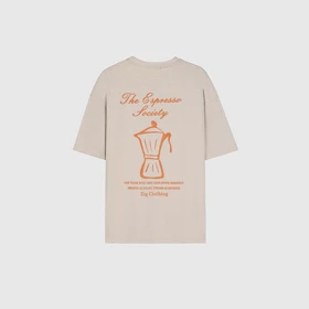 تیشرت مردانه کرم خاکی زیگ zig مدل Espresso Society