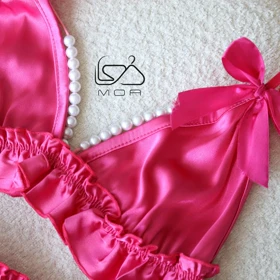 ست سوتین وشورت ساتن مرواریدی