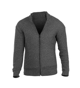 ژاکت بافت مردانه زیپ‌دار یقه ایستاده فری سایز ساده Lima