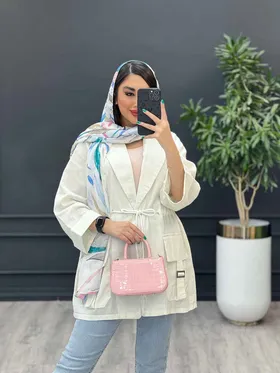 مانتو لینن جیب سگک دار