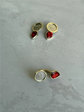 انگشتر سکه و نگین اشکی