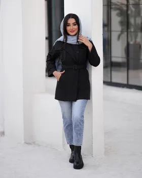 مدل بارانی کوتاه یقه برگردون کد 752