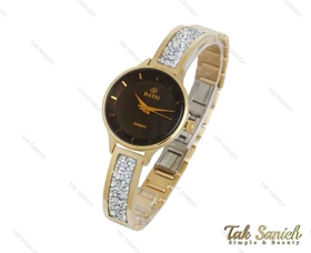 ساعت داتیس زنانه طلایی بند نگین سواروسکی Datis-3753-L