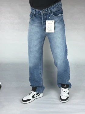 شلوار نیم بگ مردانه آبی تیره ساده 80