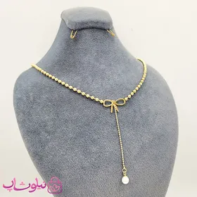 گردنبند دخترانه طرح پاپیون با زنجیر توپی