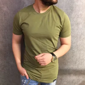 تیشرت ساده یقه گرد رنگ سبز