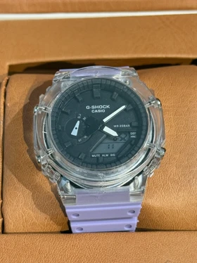 ساعت طرح جی شاک 2100 صفحه شفاف بنفش