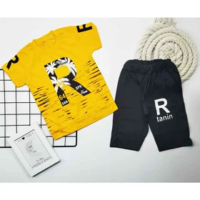 تیشرت شلوارک پسرانه طرح R