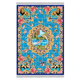 فرشینه از جنس پارچه هازان مخمل ترک طرح سنتی و مدرن برند دفه کد DAMG679