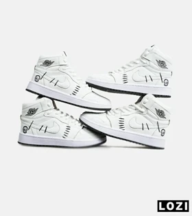 کفش کتانی ساق‌دار مردانه و زنانه سفید NIKE jordan Vodoo