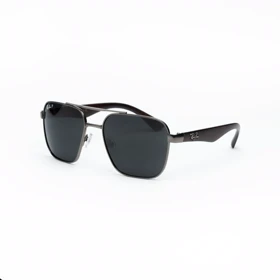عینک‌آفتابی مردانه پلاریزه ریبن Ray.Banمدل SG-3485با طراحی جدید دسته چوب ومدلی لوکس (طوسی)