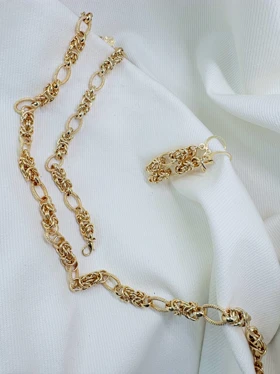 سرویس کامل برند شین مدل «گره شاهانه» | ترکیب بافت و حلقه با گارانتی 1 ساله