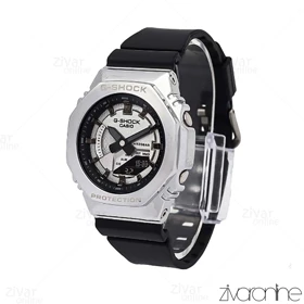 ساعت جی شاک GM-S2100 زنانه قاب استیل صفحه سیلور مشکی 106383