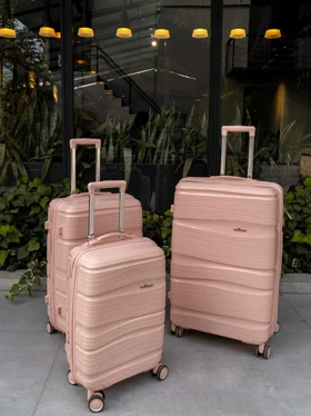 ست چمدان رزمری مدل Rose Merry RL-301-3S رنگ صورتی