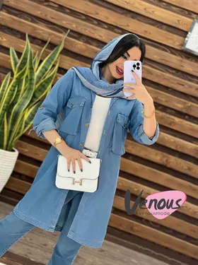 مانتو جین کاغذی دو جیب