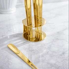 دسر خوری استند دار طلایی 6 عددی