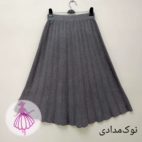 دامن بافت خارجی نیم کلوش در رنگبندی متنوع(کد1424) (نوک مدادی)