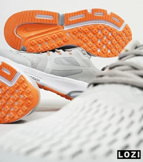 کفش کتانی بزرگ پا طوسی سفید NIKE zoom
