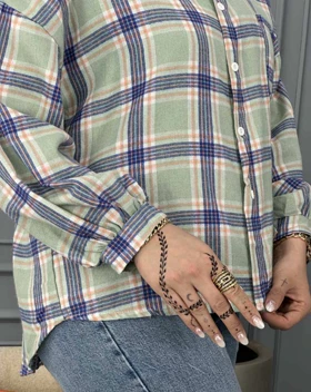مانتو شومیز چهار خونه(41)کد3412