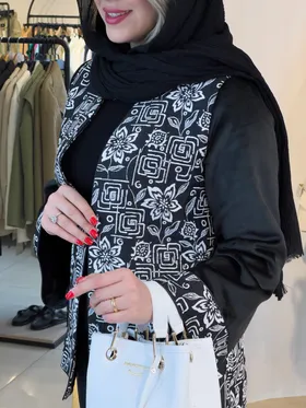 کت ژاکارد آستین پوست گل‌دار 120501