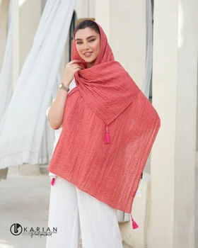 شال کتان راه راه 20338