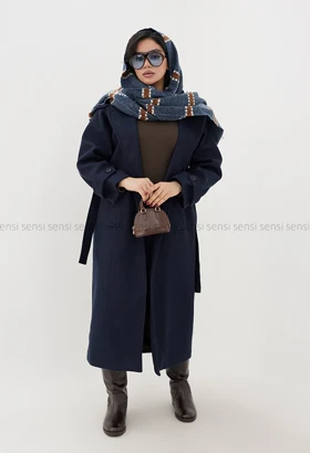 پالتو فوتر 2دکمه یقه ایستاده آستر دار@ کد1004814