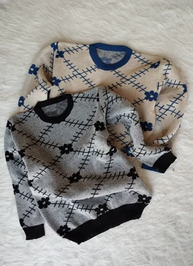 بلوز بافت طرح گل زنانه کد 4030119