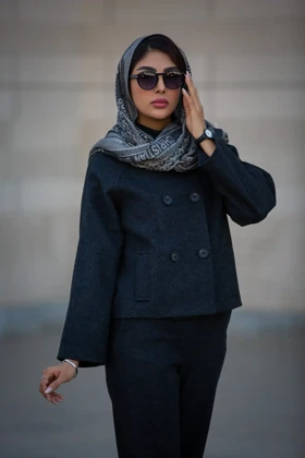 پالتو کراپ کت یقه قیفی