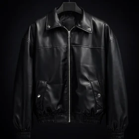 جکت چرم مشکی پایین کش کد 2 * استایل ترند و فوق العاده شیک 2026