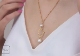 گردنبند استیل مروارید و قلب