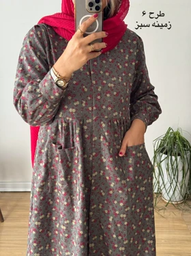 پیراهن مخمل کبریتی سارگل 1