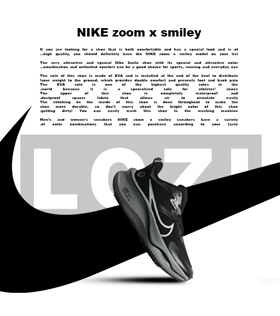 کفش کتانی مردانه و زنانه مشکی طوسی NIKE zoom x smiley