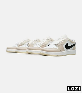 کفش کتانی مردانه سفید کرم نایک NIKE jordan 1