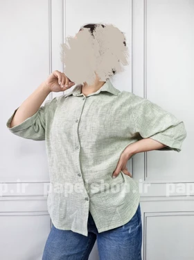 شومیز مانتویی جلو دکمه دو نخ