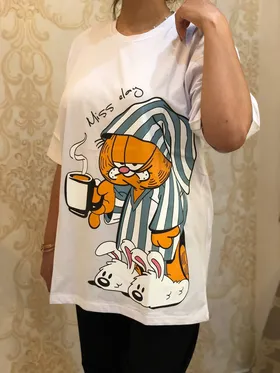 تیشرت زنانه گارفیلد لانگ