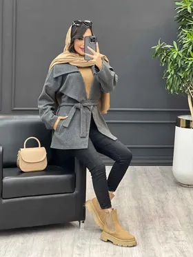 پالتو جلو باز کمردار
