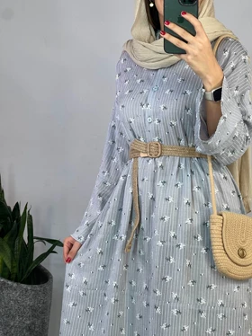پیراهن مانتویی کاج همراه با کمربند