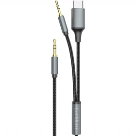 کابل صدا AUX به Type-C/AUX ارلدام Earldom مدل ET-AUX69 طول 1.2 متر
